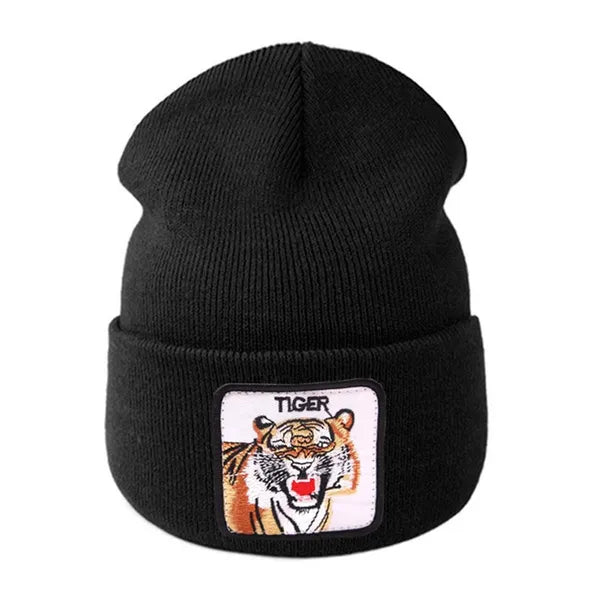 Tiger ladies winter hat black red gray navy blue | clothing accessories