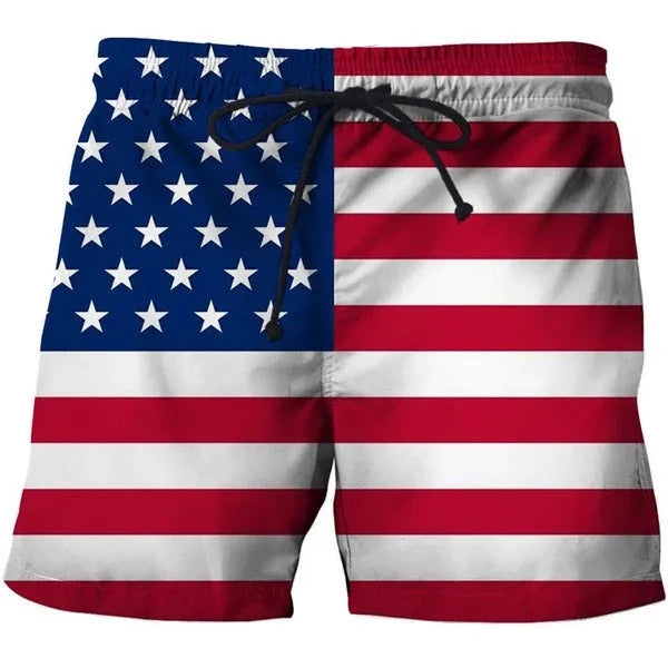 United States America USA men's swimming trunks short swimwear red blue white xs s m l xl 2xl 3xl 4xl 5xl | Menswear