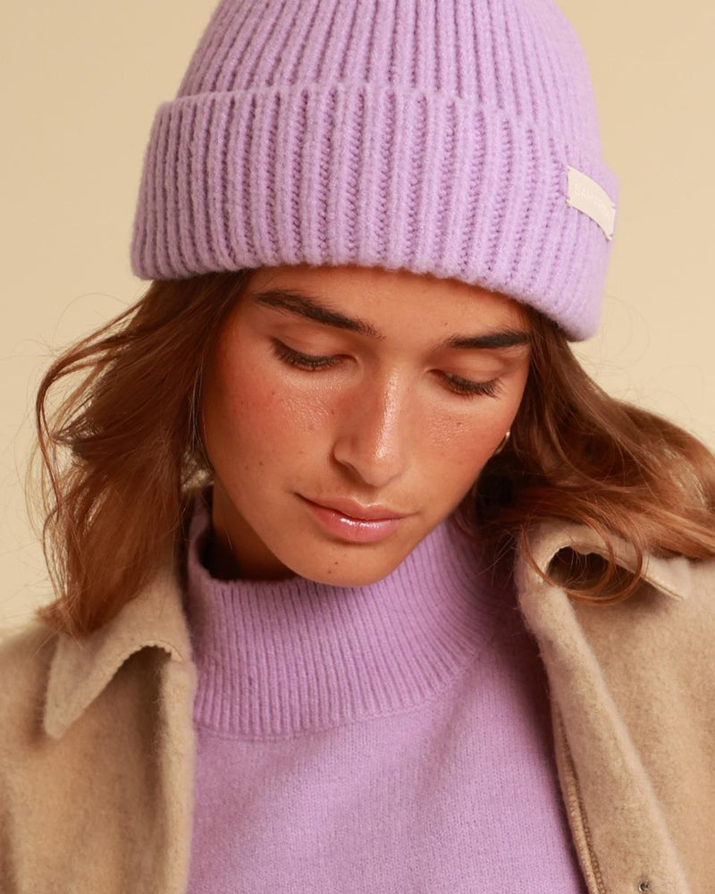 Gorro de invierno para mujer violeta claro azul rosa oscuro