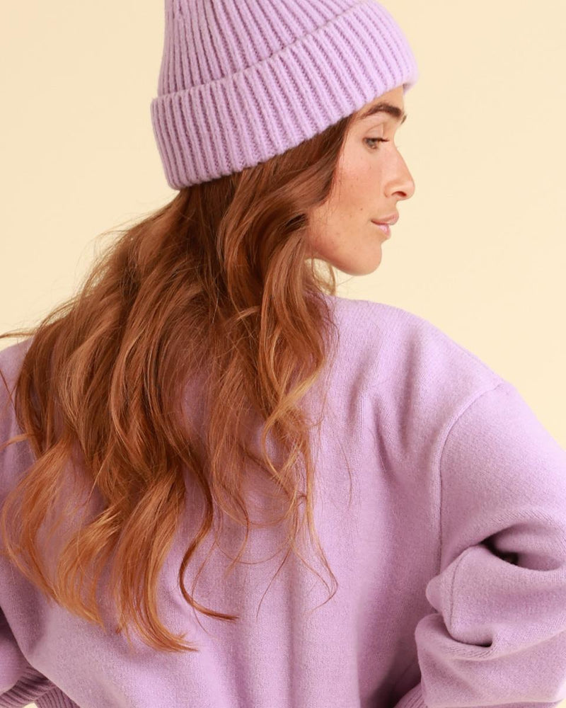 Gorro de invierno para mujer violeta claro azul rosa oscuro