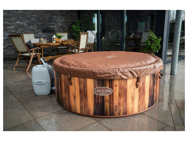 Jacuzzi opblaasbaar wit beige afmetingen 188 x 66 cm 6 personen 1123 liter max warmte 40 graden