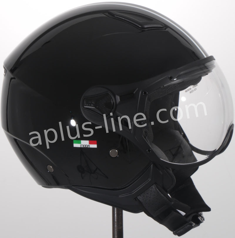 Scooter ciclomotor casco de verano casco jet vito moda techo boxer negro brillo x forro negro tallas xs sml xl xxl | casco de scooter