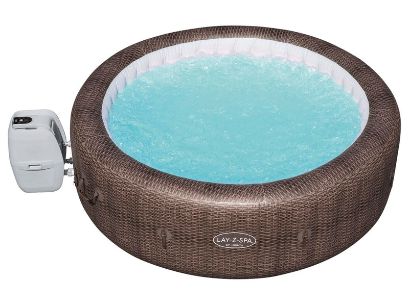 Jacuzzi opblaasbaar wit bruin afmetingen 216 x 71 cm 6 personen 1190 liter max warmte 40 graden