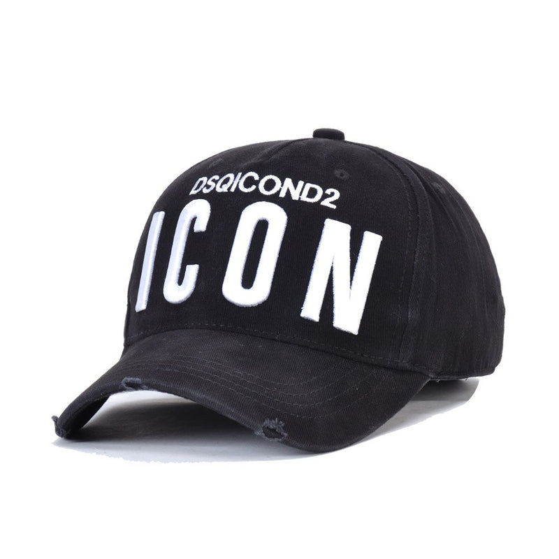 Gorra de hombre béisbol estampado texto negro gris