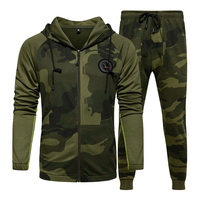 Heren joggingpak kledingset camouflage bruin groen grijs zwart xs s m l xl xxl