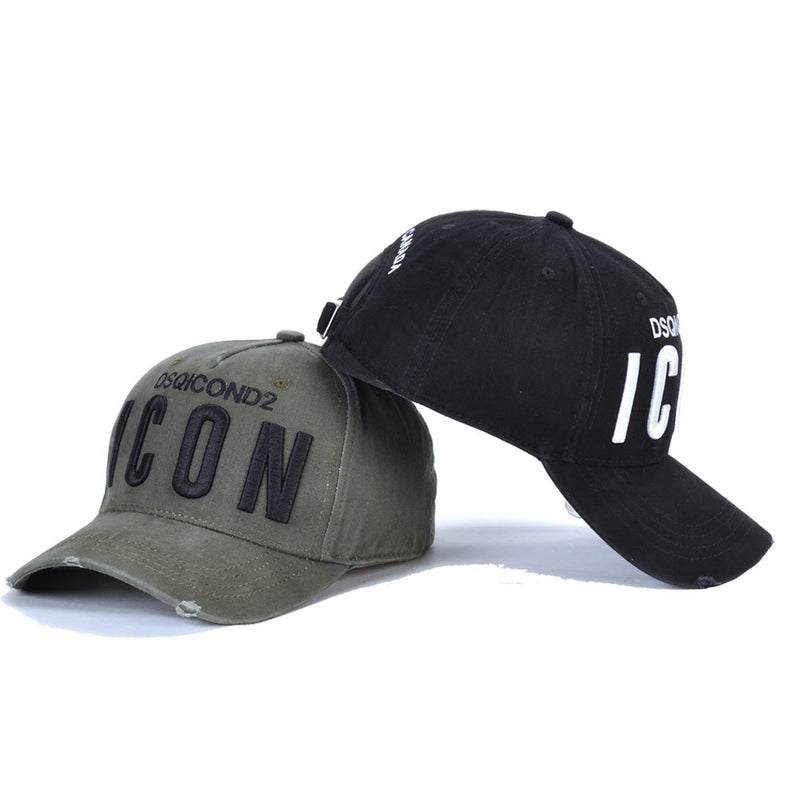 Gorra de hombre béisbol estampado texto negro gris