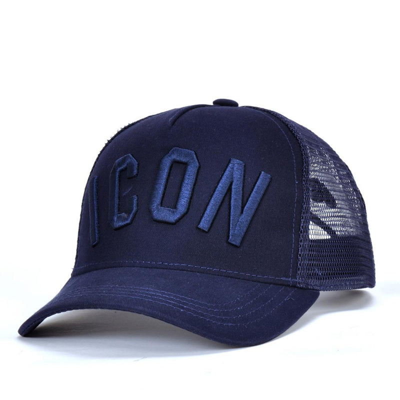 Gorra hombre béisbol texto estampado negro verde azul rojo