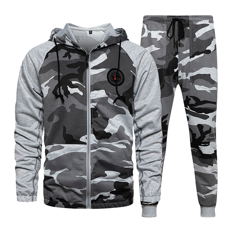 Heren joggingpak kledingset camouflage bruin groen grijs zwart xs s m l xl xxl