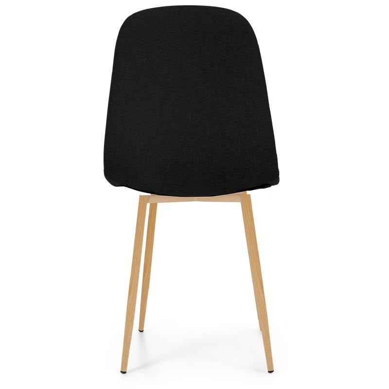 Eetkamerstoelen side chairs 4 stuks voor 1 prijs zwart eiken grijs 44 x 54 x 87 cm (l - b - h) (49 cm zithoogte)