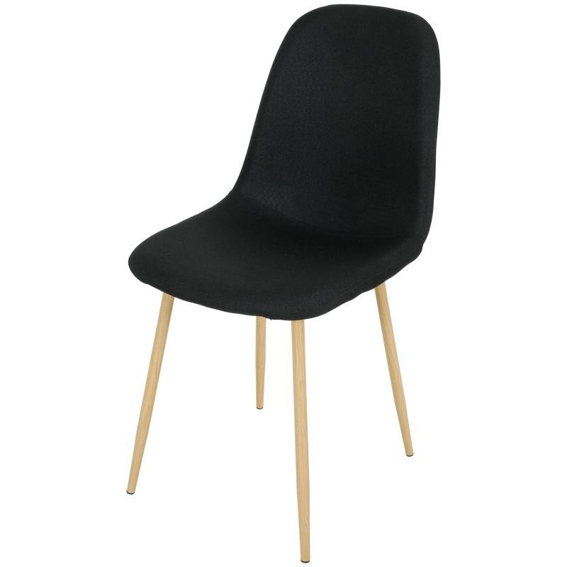 Eetkamerstoelen side chairs 4 stuks voor 1 prijs zwart eiken grijs 44 x 54 x 87 cm (l - b - h) (49 cm zithoogte)