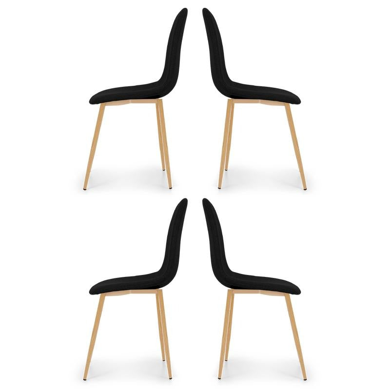 Eetkamerstoelen side chairs 4 stuks voor 1 prijs zwart eiken grijs 44 x 54 x 87 cm (l - b - h) (49 cm zithoogte)