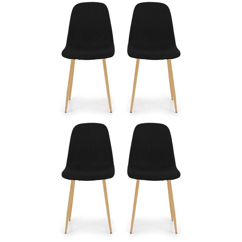 Eetkamerstoelen side chairs 4 stuks voor 1 prijs zwart eiken grijs 44 x 54 x 87 cm (l - b - h) (49 cm zithoogte)