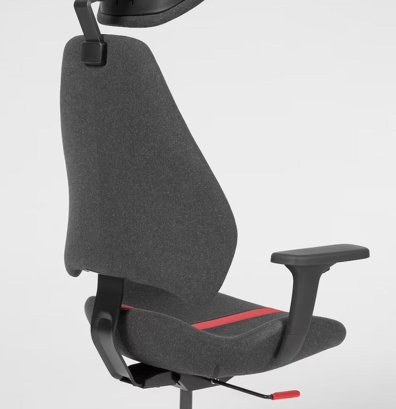 Game luxury modern office chair black / white / dark gray fabric with seat back adjustable wheels