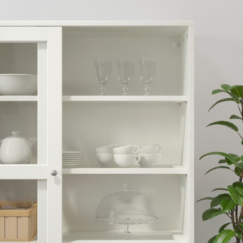Vitrina alta con cajoneras blanco gris marrón oscuro ancho: 81 cm fondo: 47 cm alto: 212 cm