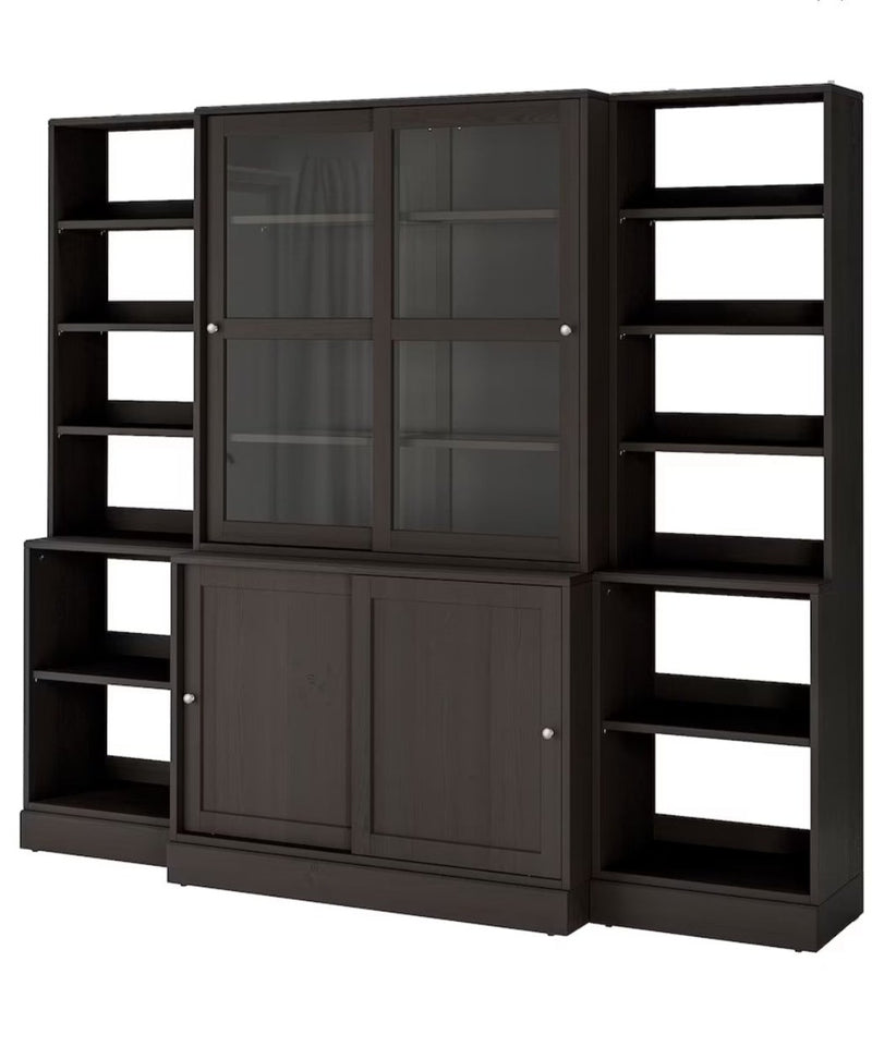 Display cabinet high wall unit with chests of drawers white gray dark brown width: 243 cm depth: 47 cm height: 212 cm