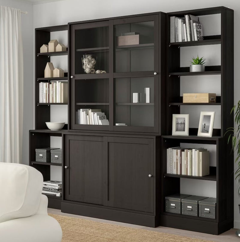 Display cabinet high wall unit with chests of drawers white gray dark brown width: 243 cm depth: 47 cm height: 212 cm