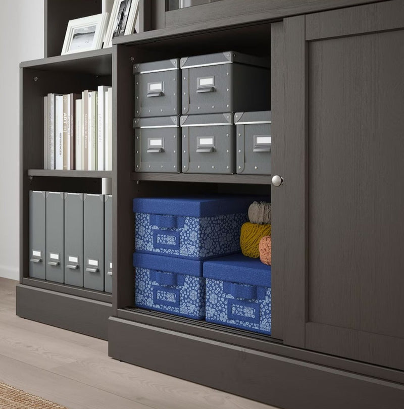 Display cabinet high wall unit with chests of drawers white gray dark brown width: 243 cm depth: 47 cm height: 212 cm