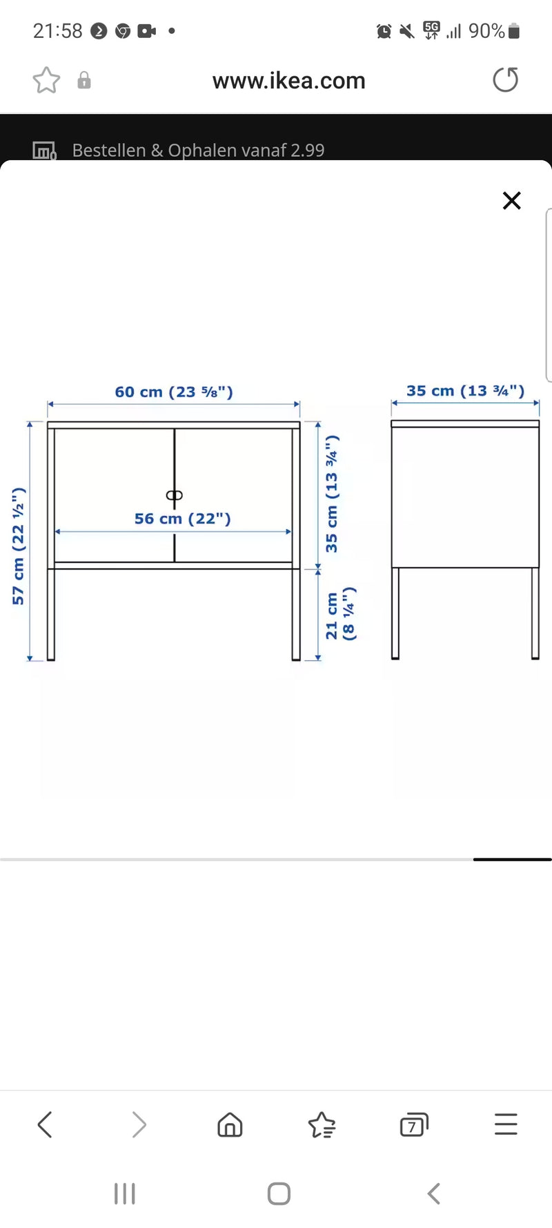 Mesita de noche mesita auxiliar cama gris ancho 60 cm fondo 35 cm alto 57 cm