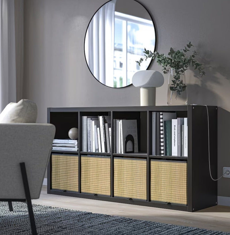 Open storage cabinet / bookcase dark brown white light brown width: 77 cm depth: 39 cm height: 147 cm