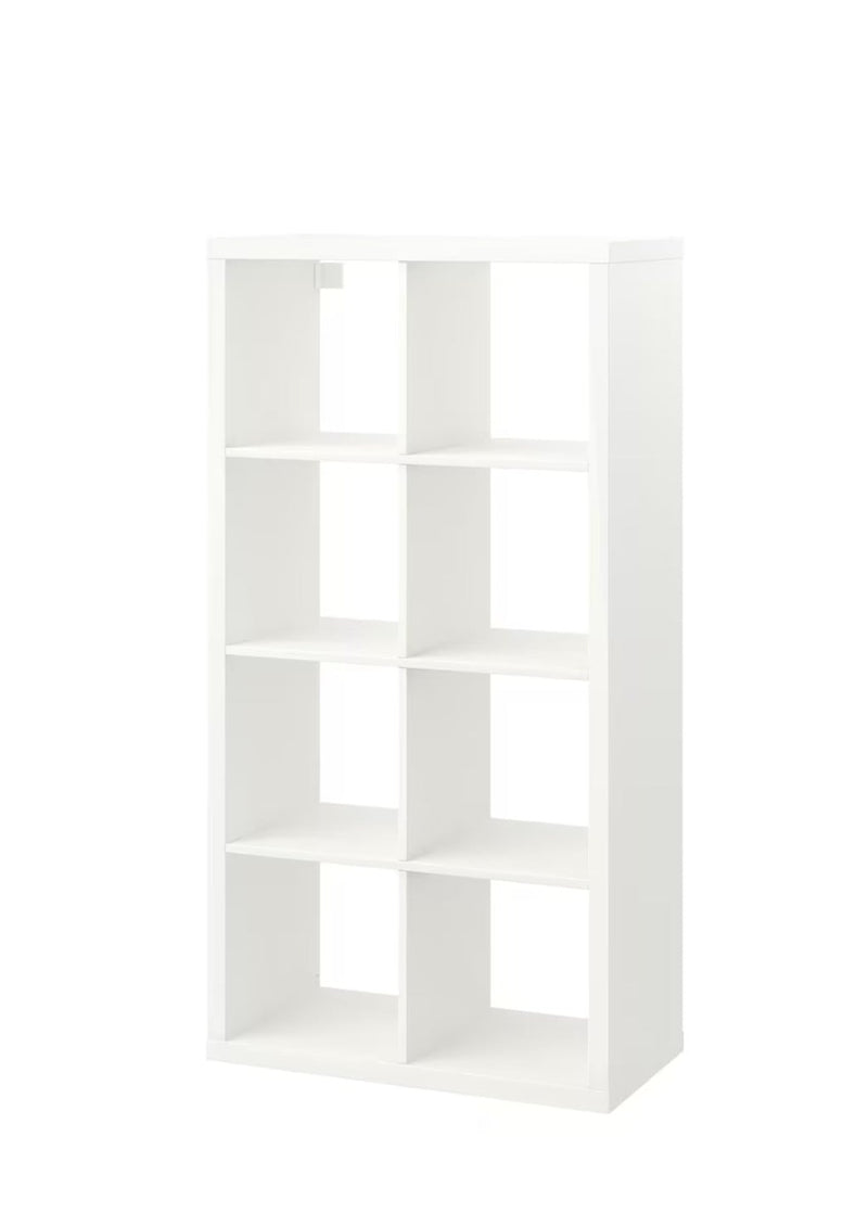 Open storage cabinet / bookcase dark brown white light brown width: 77 cm depth: 39 cm height: 147 cm