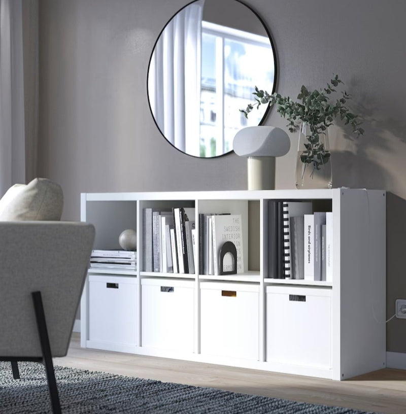 Open storage cabinet / bookcase dark brown white light brown width: 77 cm depth: 39 cm height: 147 cm