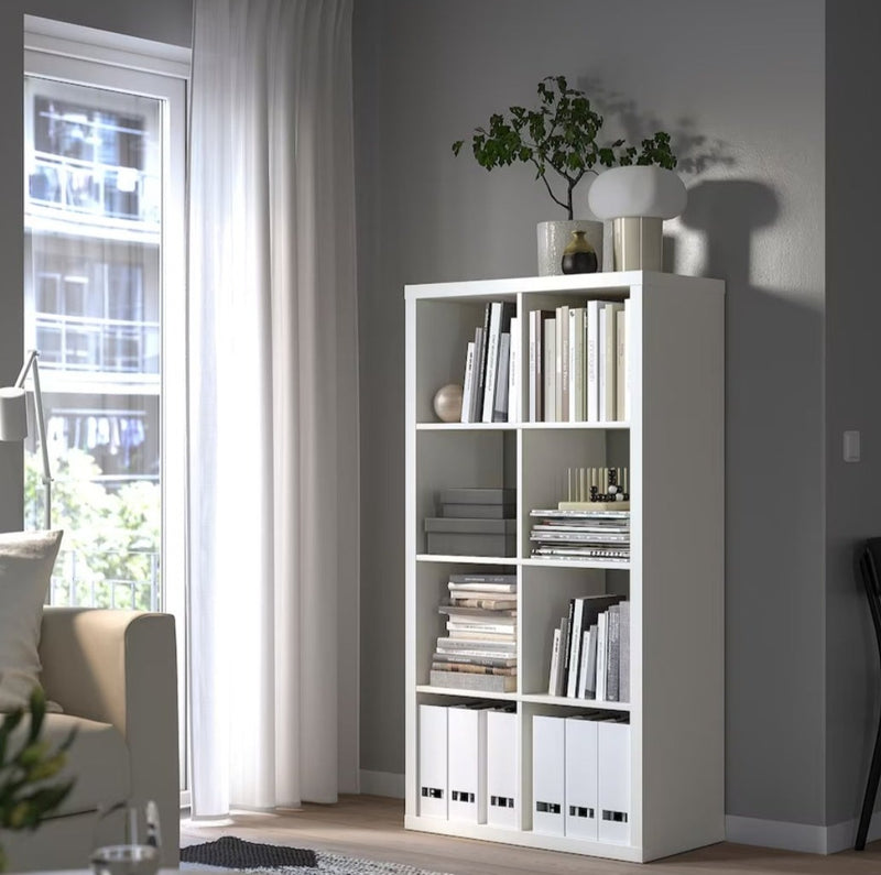 Open storage cabinet / bookcase dark brown white light brown width: 77 cm depth: 39 cm height: 147 cm