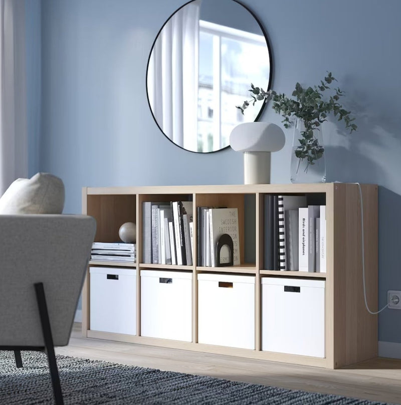 Open storage cabinet / bookcase dark brown white light brown width: 77 cm depth: 39 cm height: 147 cm