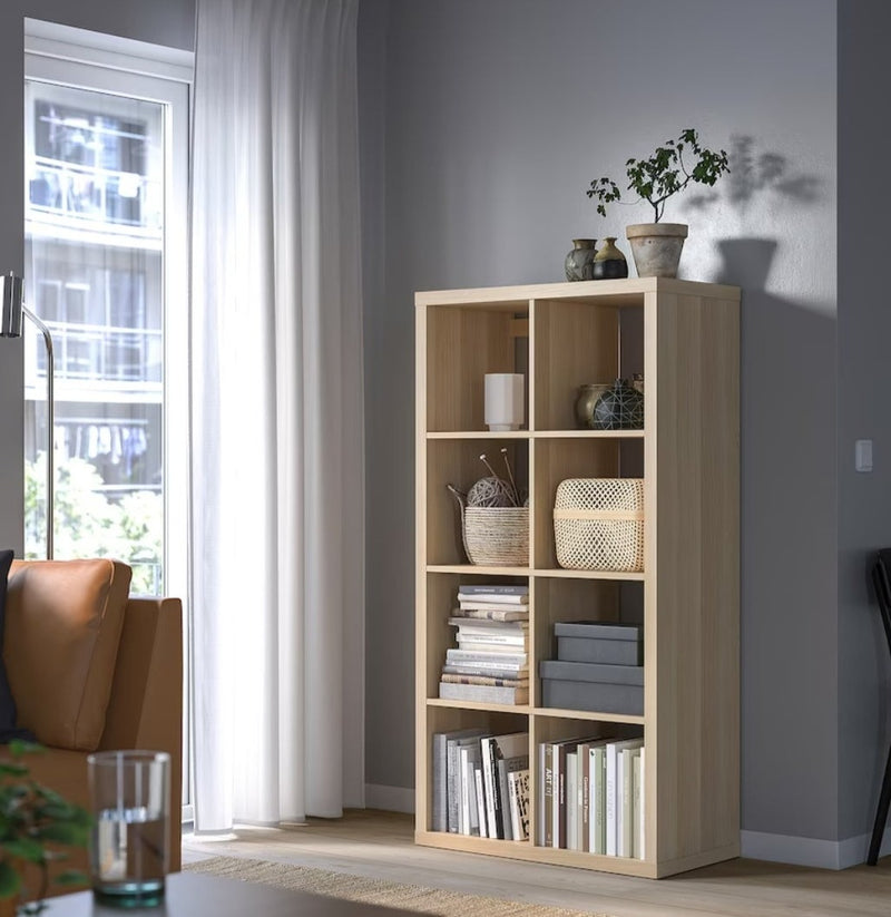 Open storage cabinet / bookcase dark brown white light brown width: 77 cm depth: 39 cm height: 147 cm