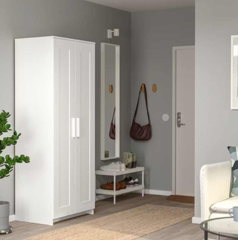 Wardrobe wall cabinet wall unit white black width: 78 cm depth: 50 cm height: 190 cm