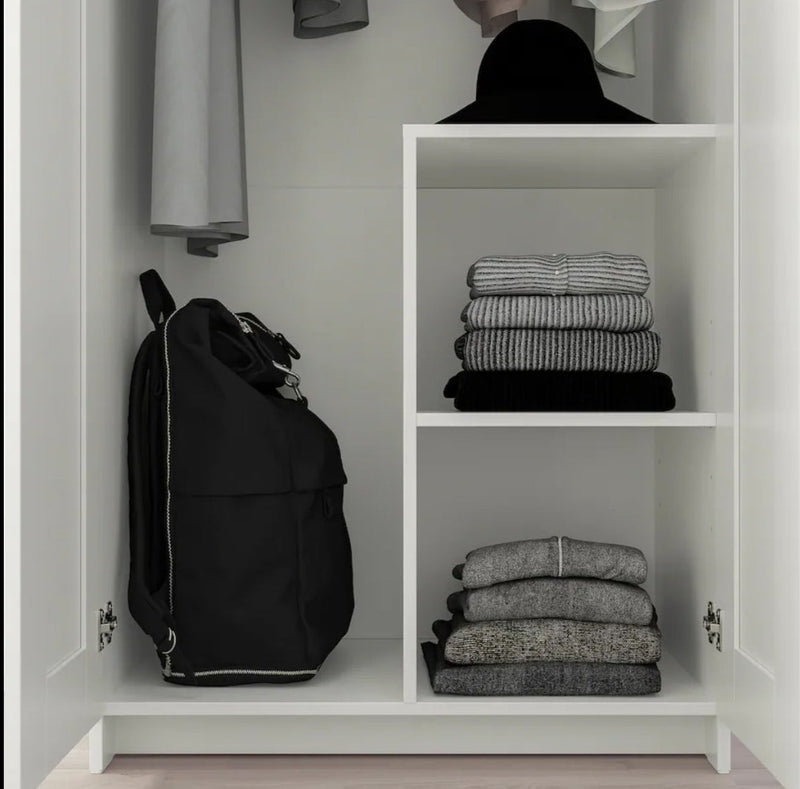 Wardrobe wall cabinet wall unit white black width: 78 cm depth: 50 cm height: 190 cm