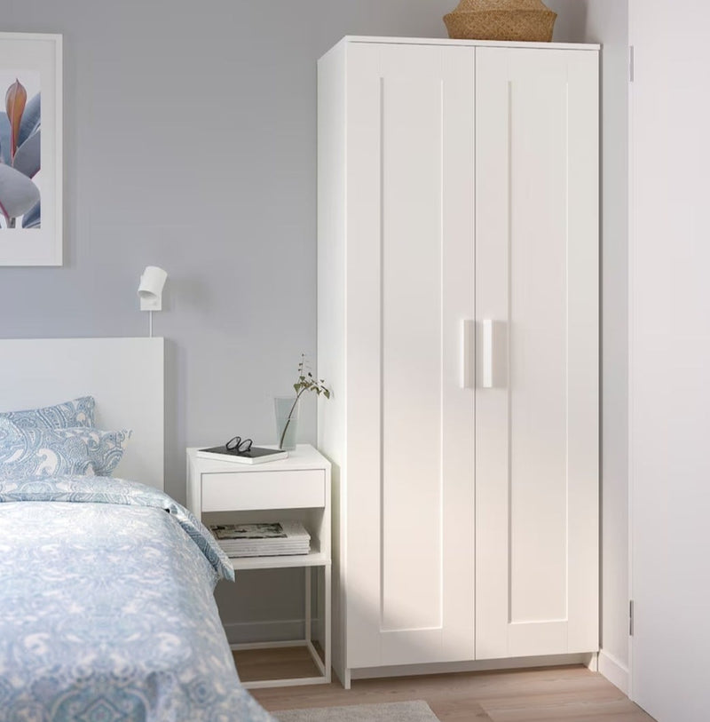 Wardrobe wall cabinet wall unit white black width: 78 cm depth: 50 cm height: 190 cm