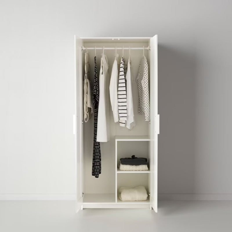 Wardrobe wall cabinet wall unit white black width: 78 cm depth: 50 cm height: 190 cmWardrobe wall cabinet wall unit white black width: 78 cm depth: 50 cm height: 190 cm