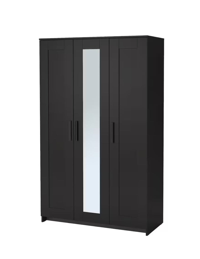 Wardrobe wall cabinet wall unit white black brown width: 117 cm depth: 50 cm height: 190 cm