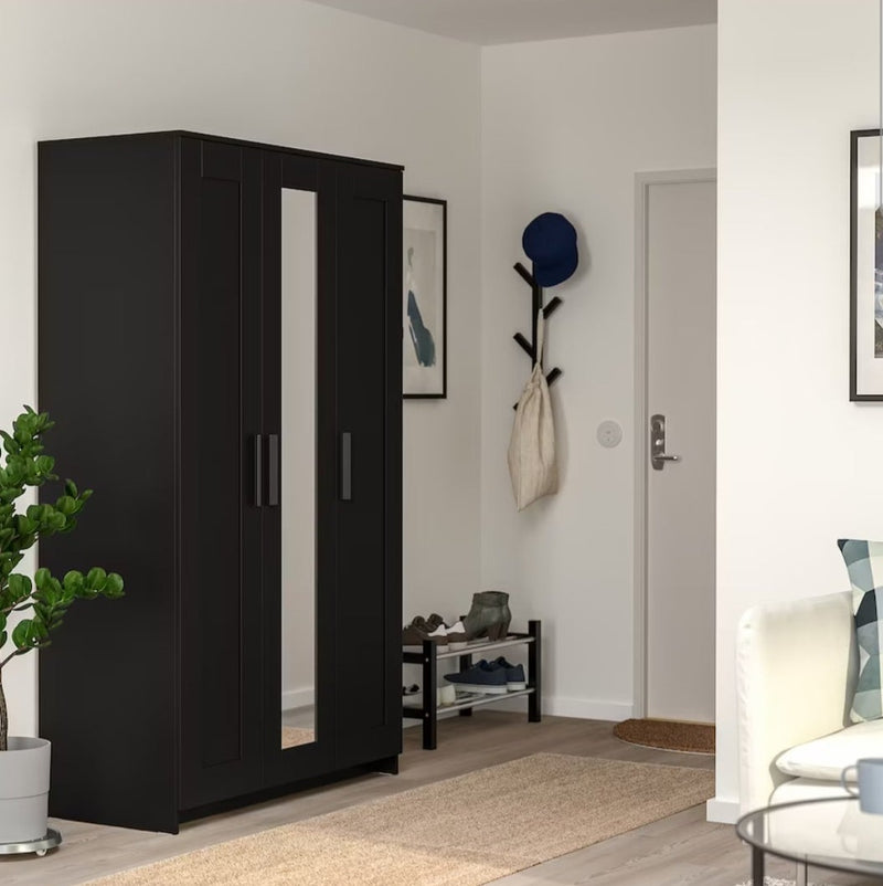 Wardrobe wall cabinet wall unit white black brown width: 117 cm depth: 50 cm height: 190 cm