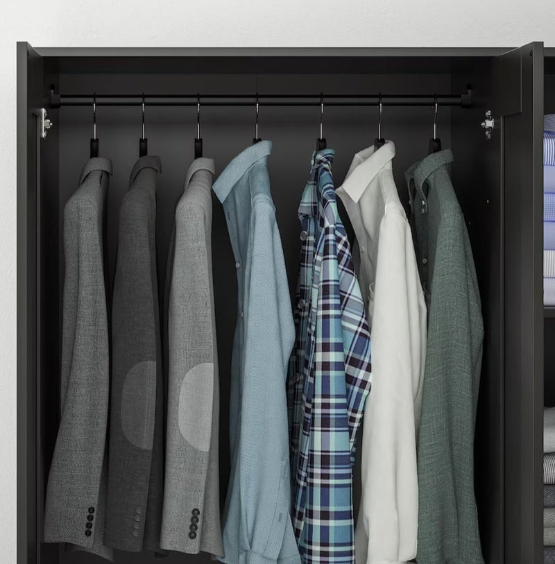 Wardrobe wall cabinet wall unit white black brown width: 117 cm depth: 50 cm height: 190 cm