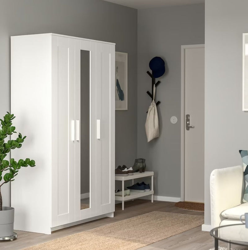 Wardrobe wall cabinet wall unit white black brown width: 117 cm depth: 50 cm height: 190 cm
