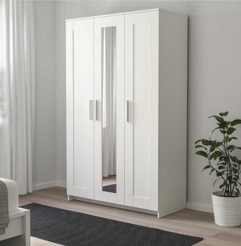 Wardrobe wall cabinet wall unit white black brown width: 117 cm depth: 50 cm height: 190 cm