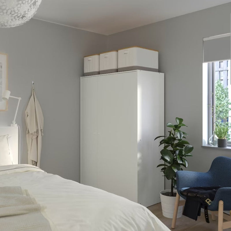 Wardrobe wall cabinet wall unit white width: 117 cm depth: 50 cm height: 190 cm