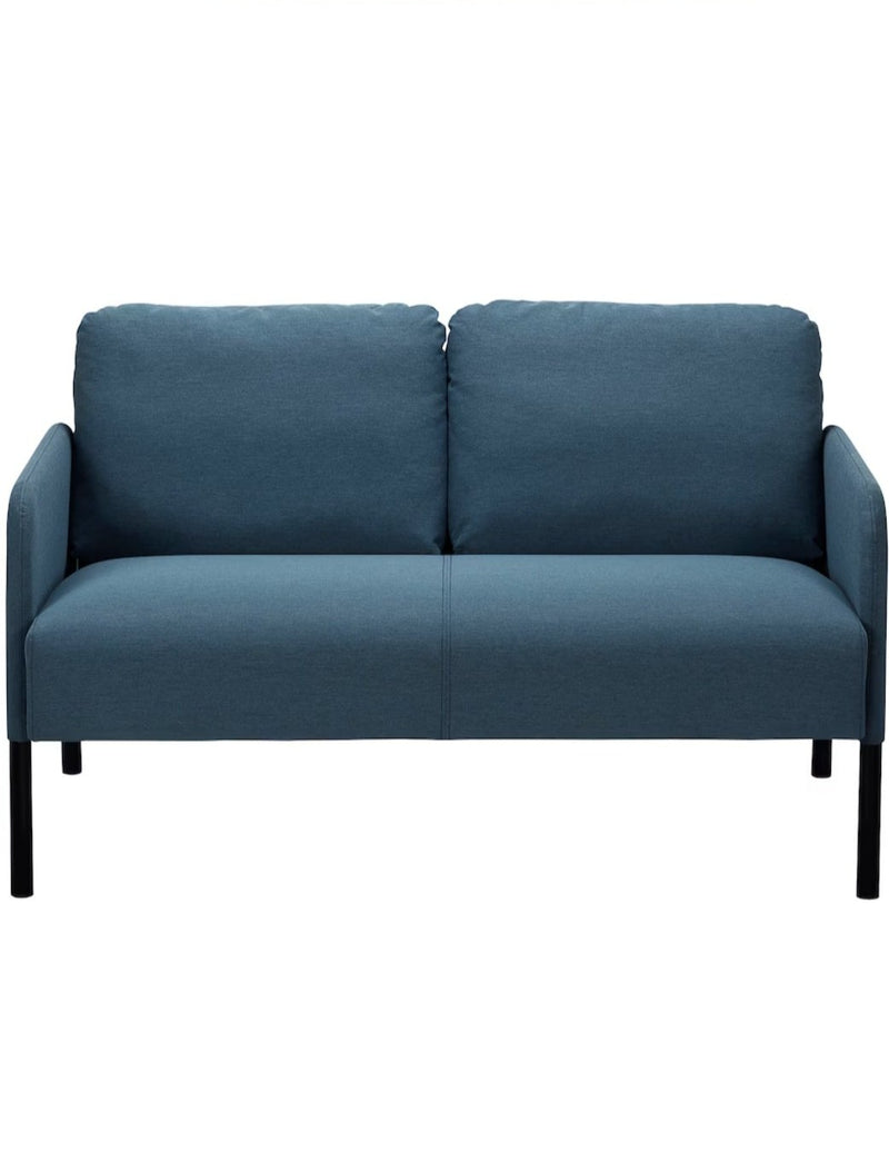 2 person sofa settee blue black width 137 cm depth 84 cm height 89 cm