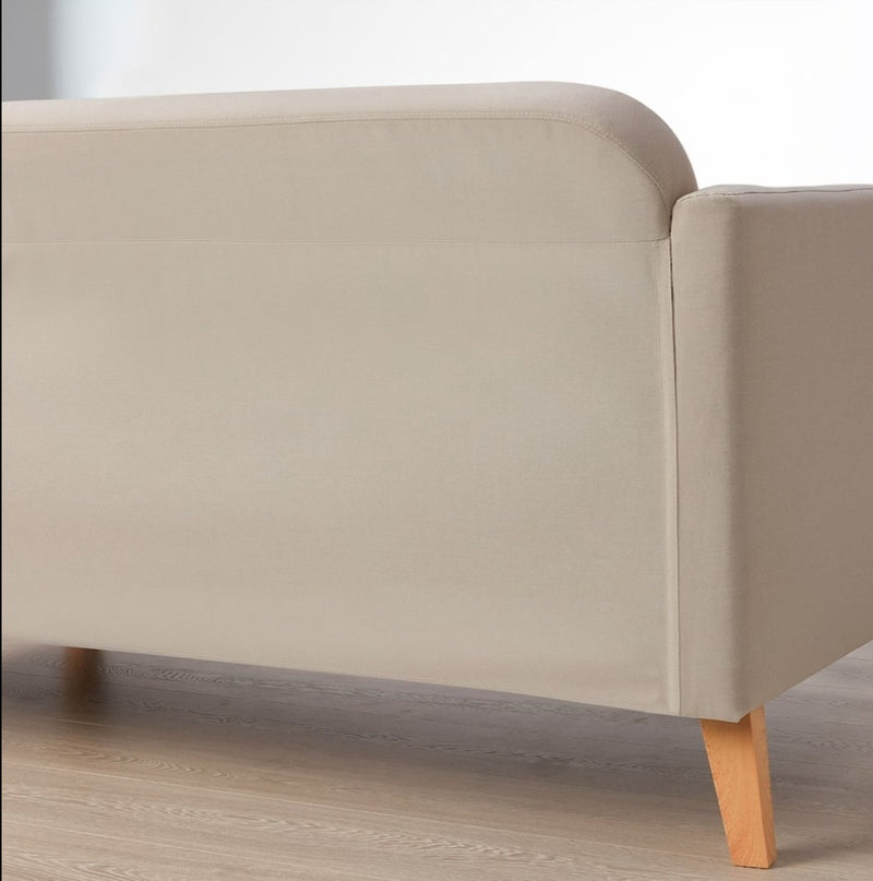 Corner sofa beige black depth 80 cm width 197 cm height 76 cm
