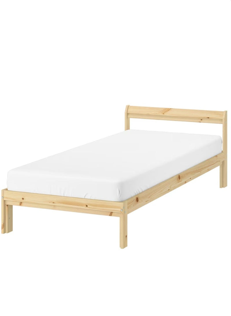 Single bed person bed light brown pine bed frame 90x200cm length 205 cm width 94 cm | Bedroom