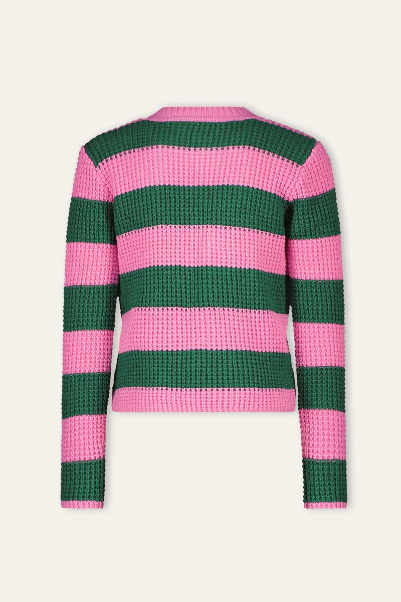 Bigretail girls sweatshirt stripes pink dark green 98 104 110 116 122-128 134-140 146-152 158-164