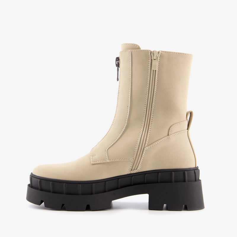 Botas altas mujer marca Orléans botas con suela de goma piel beige negro 37 al 42