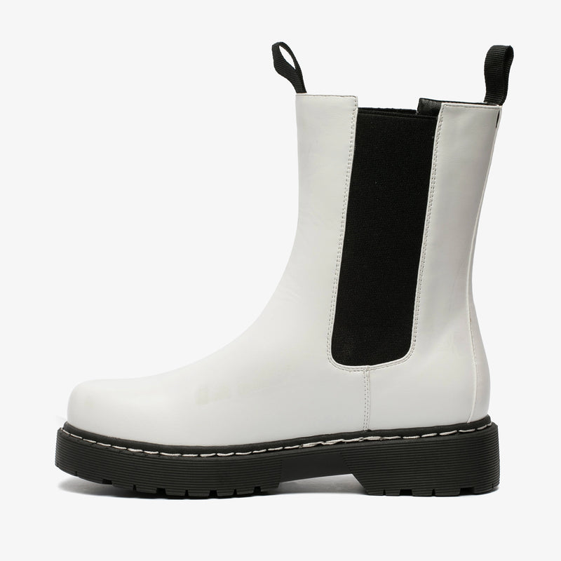 Botas mujer zapatos polipiel blanco negro 36 37 38 39 40 41