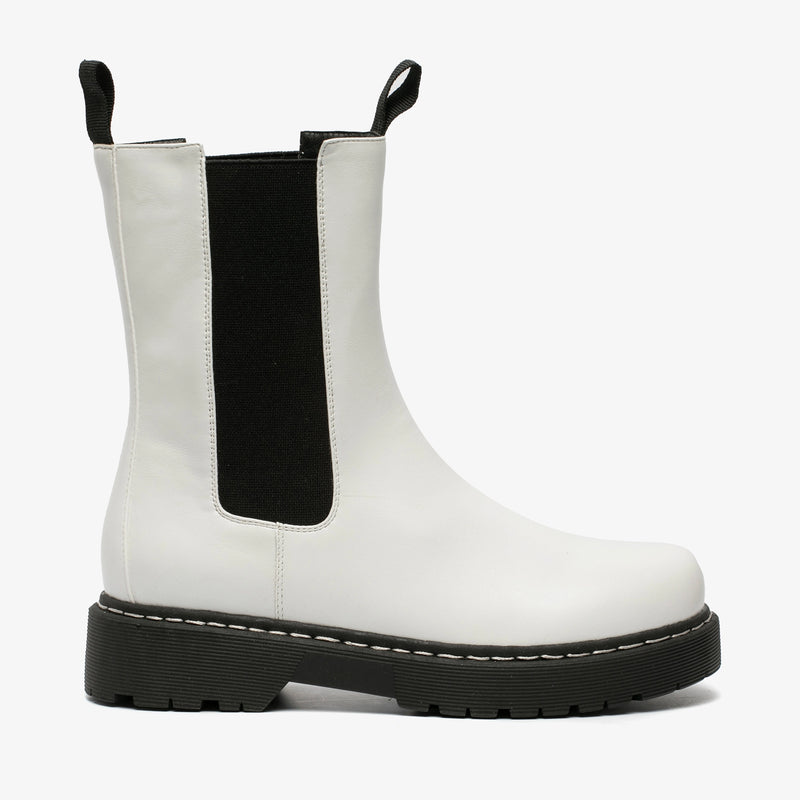 Botas mujer zapatos polipiel blanco negro 36 37 38 39 40 41