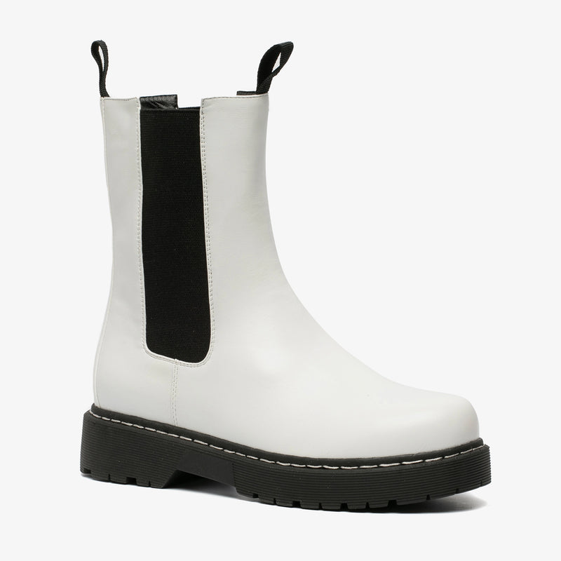 Botas mujer zapatos polipiel blanco negro 36 37 38 39 40 41