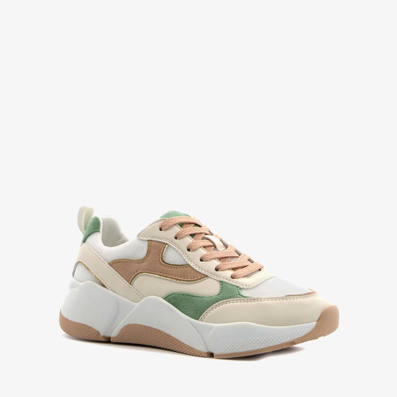 Orléans merk dames hoge sneakers veterschoenen wit beige bruin 36 t/m 41