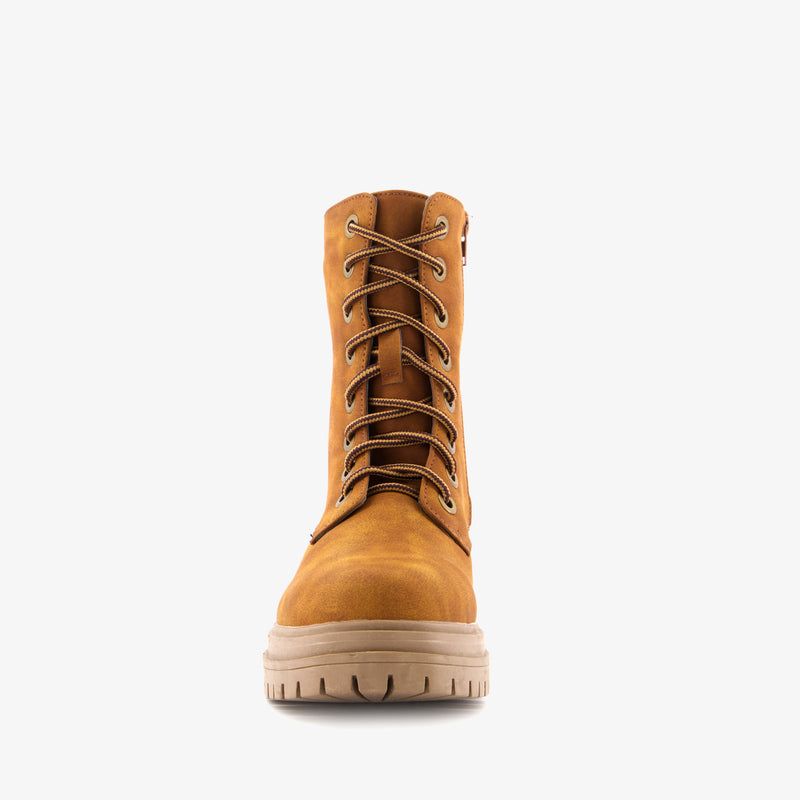 Botas altas de mujer marca Orléans botas con suela resistente piel verde militar negro marrón cognac 37 al 41