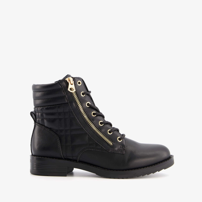 Botas mujer polipiel negro dorado 37 38 39 40 41