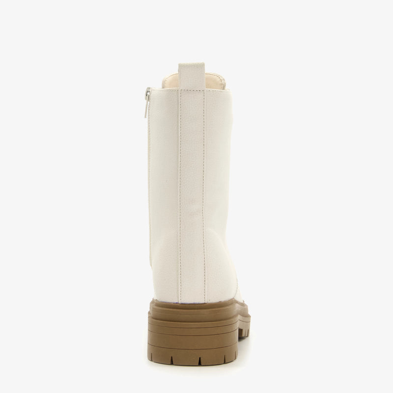 Botas altas de mujer marca Orléans botas con suela resistente piel beige blanco 37 al 42